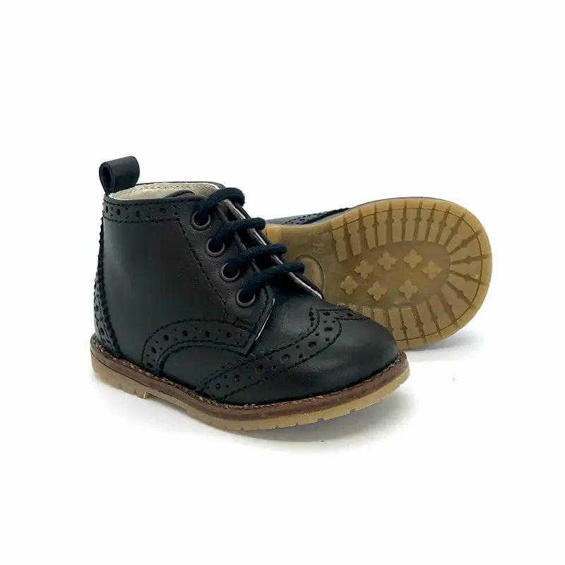 The Eugens Alexis Black Wingtip Lace up Bootie - 19 - FIRST WALKER