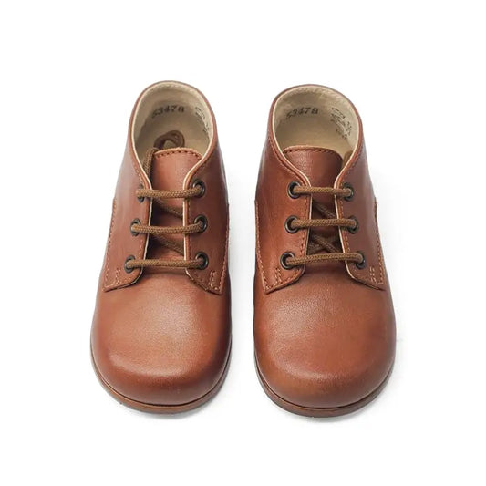 The Eugens Plato Cognac Lace Up First Walker - FIRST WALKER