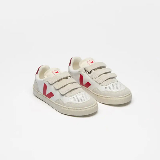 Veja White Red Triple Velcro Sneaker V103 - GIRLS