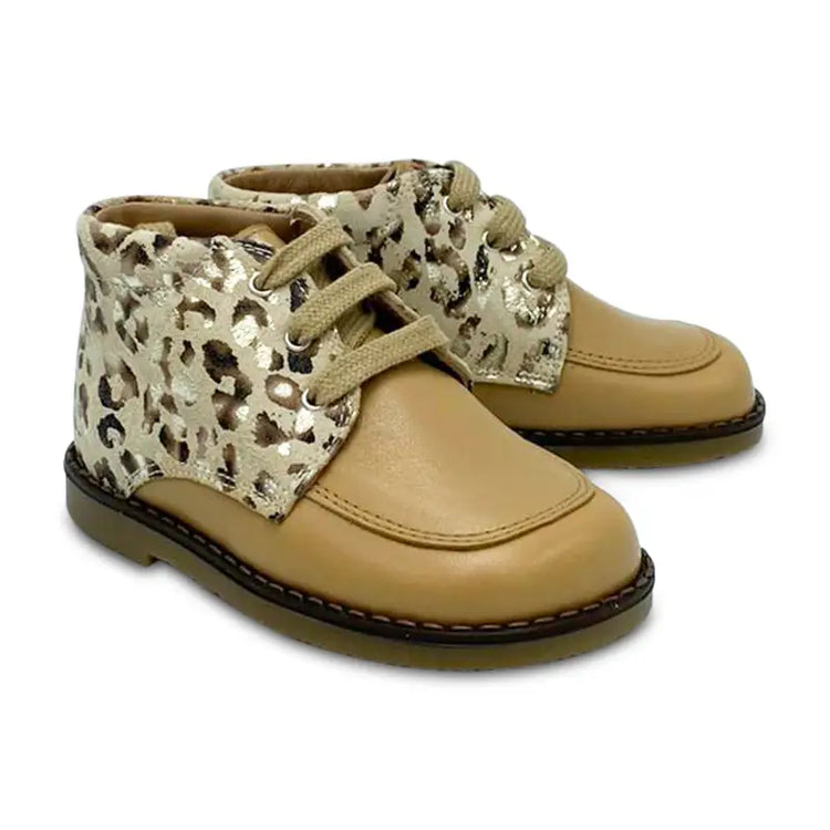 Zubii Peanut Gold Leopard Lace Baby Bootie ZU858 - 19 - First Walker