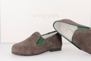 Andaninies Grey Suede Smoking Slip On 182447