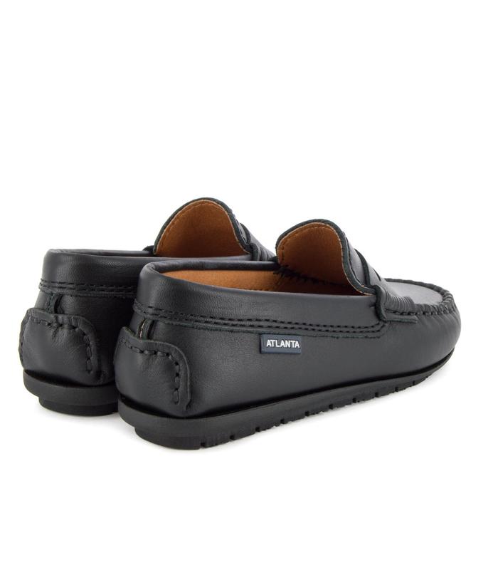 Atlanta Mocassin Black Leather Penny Loafer 032