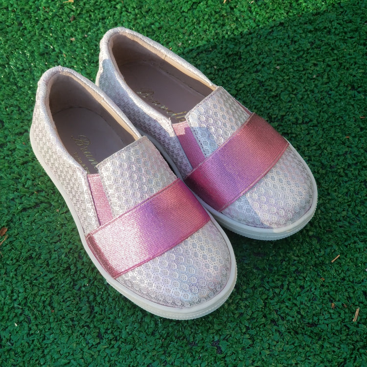 Brunellis Fuchsia Pink Shimmer Slip On Sneaker