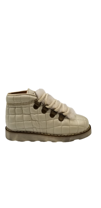 Pepe' ES X LS Off White Lace Up Quilted Fur High Top 818