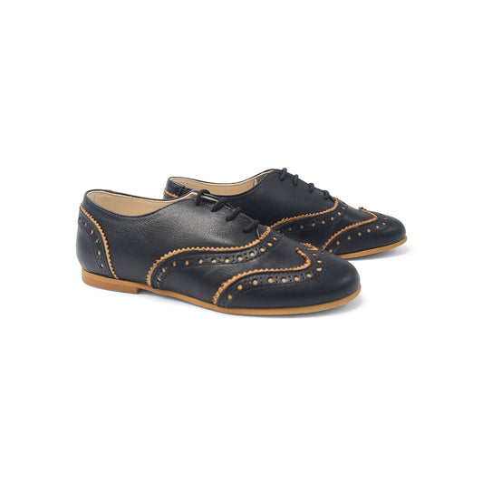 Sonatina Imperial Black Cognac Wingtip Oxford