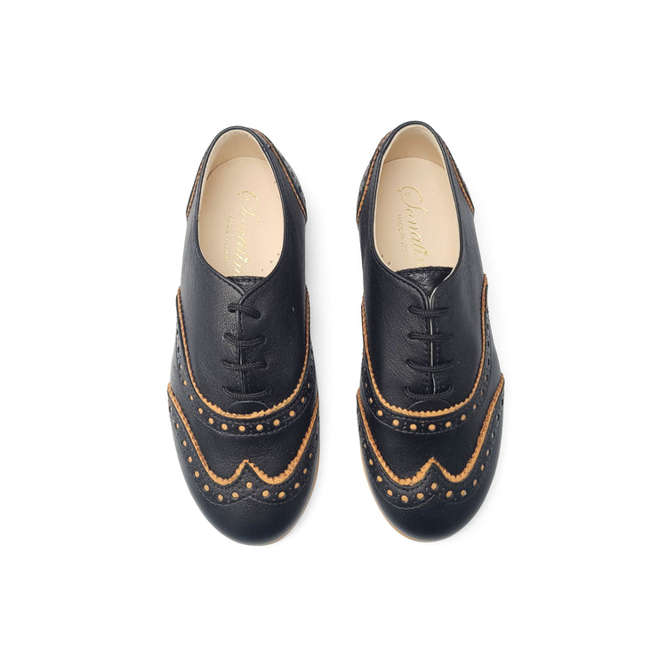 Sonatina Imperial Black Cognac Wingtip Oxford