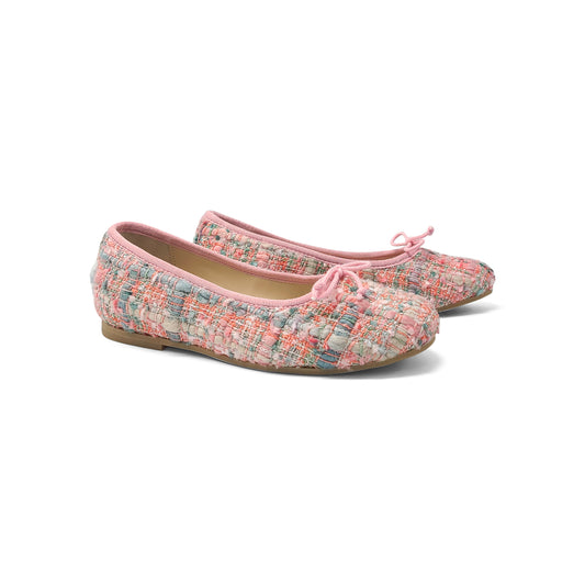 Manuela De Juan Chanel Pink Blue Tweed Ballet Flat S2373