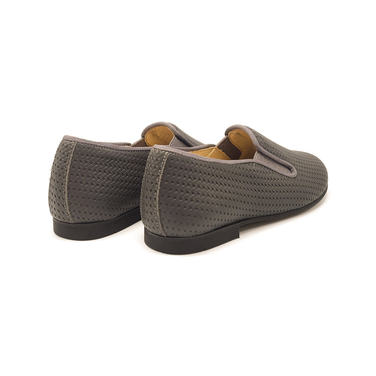 Andanines Dark Grey Print Smoking Slip On 182447