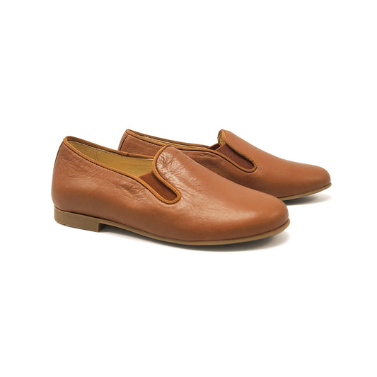 Andanines Brown Leather Smoking Slip On 182447