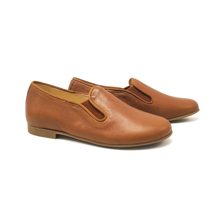 Andanines Brown Leather Smoking Slip On 182447