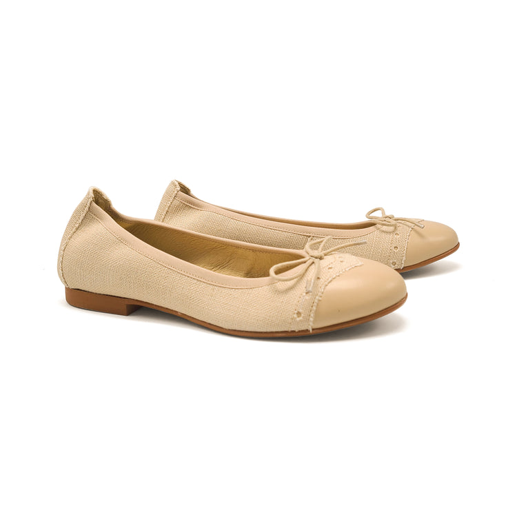 Blublonc Lilly Sand Wingtip Ballet Flat