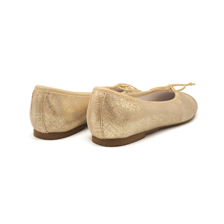 LMDI Gold Linen Ballet Flat