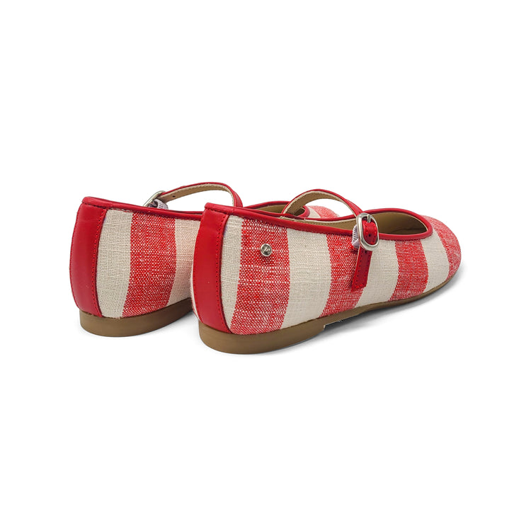 Manuela De Juan Red Togo Striped Mary Jane S2862