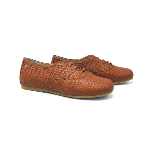 Manuela De Juan Cognac Triangle Derby Lace Up S2172