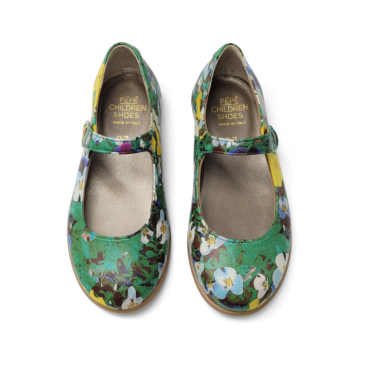 Pepe Green Yellow Floral Mary Jane 3200AU