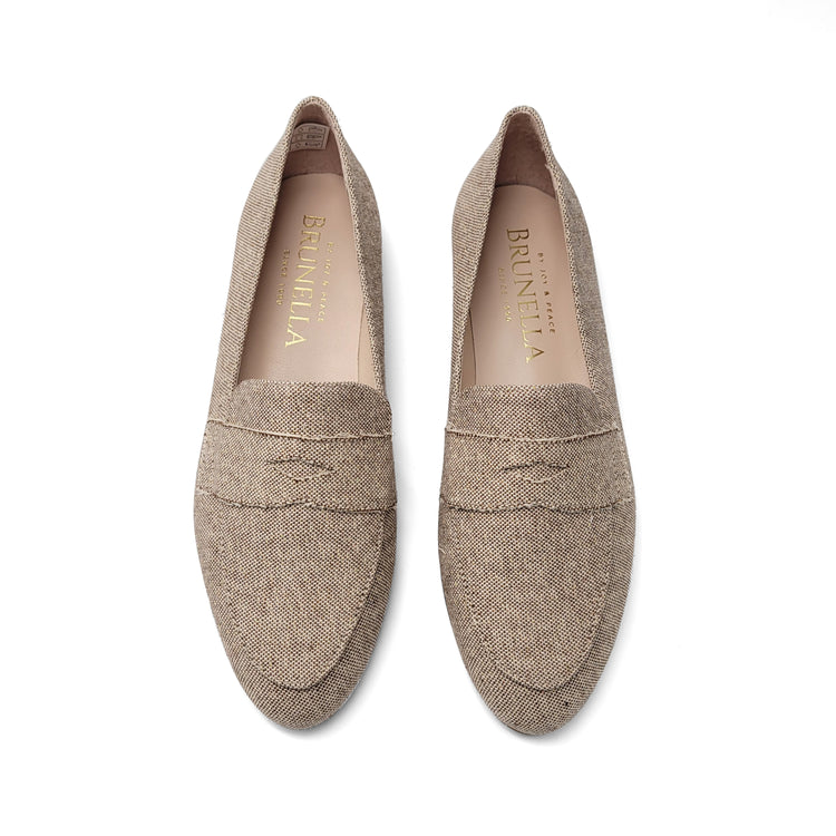 Brunella Rustic Linen Penny Loafer 516