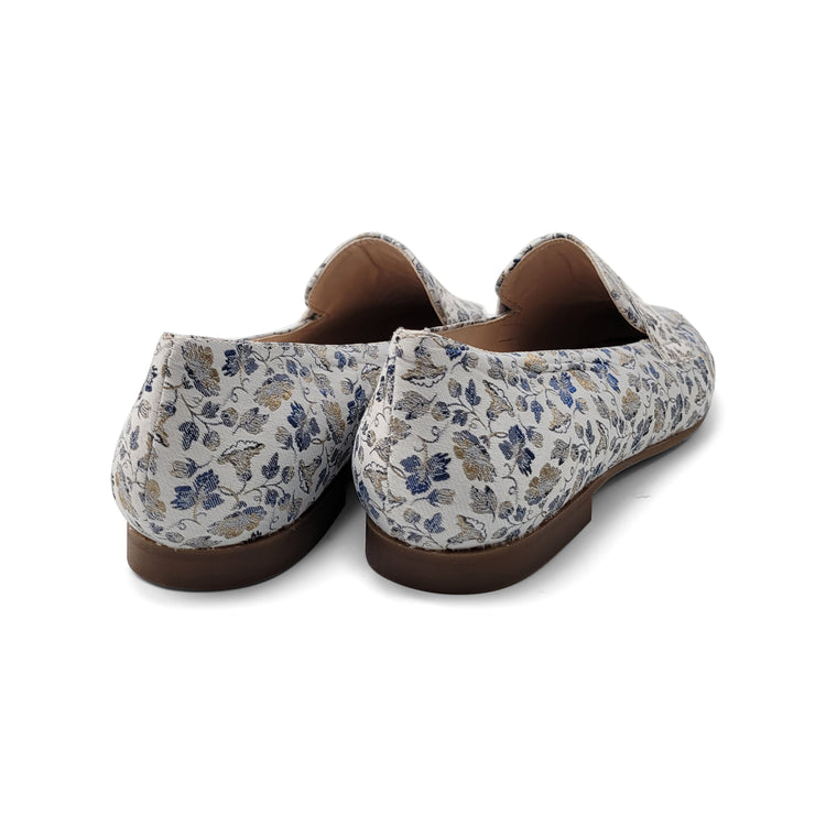 Brunella Blue Floral Grey Penny Loafer 516