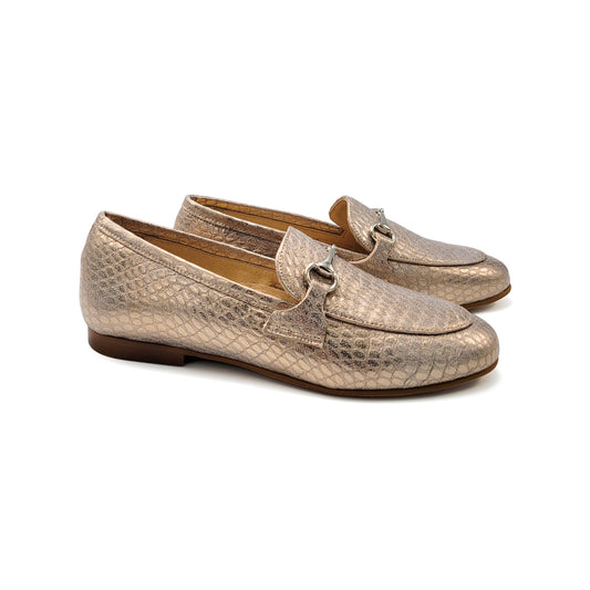 TNY Rose Gold Snakeprint Chain Slip On