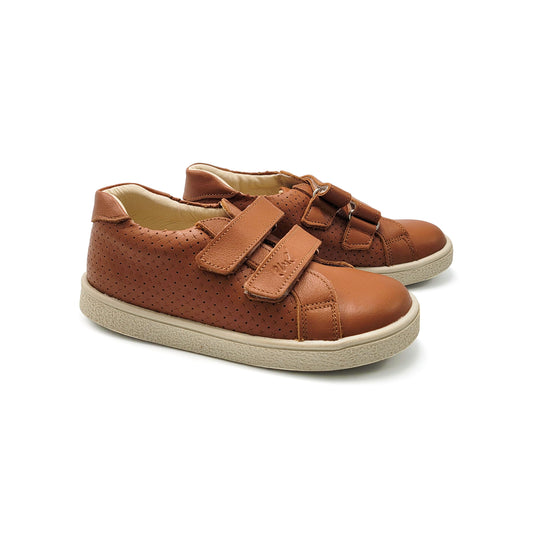 Emel Cognac Perforated Velcro Sneaker E2740