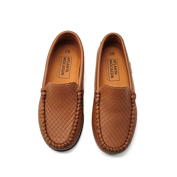 Atlanta Mocassin Cognac Print Textured Penny Loafer