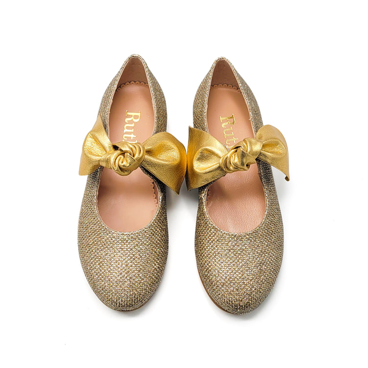 Ruth Secret Gold Sparkle Metallic Bow Ballet 3304