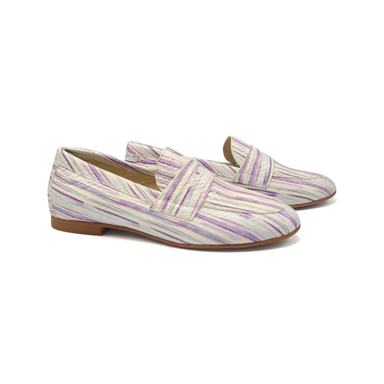 Blublonc Caylee Brushed Purple Teal Penny Loafer