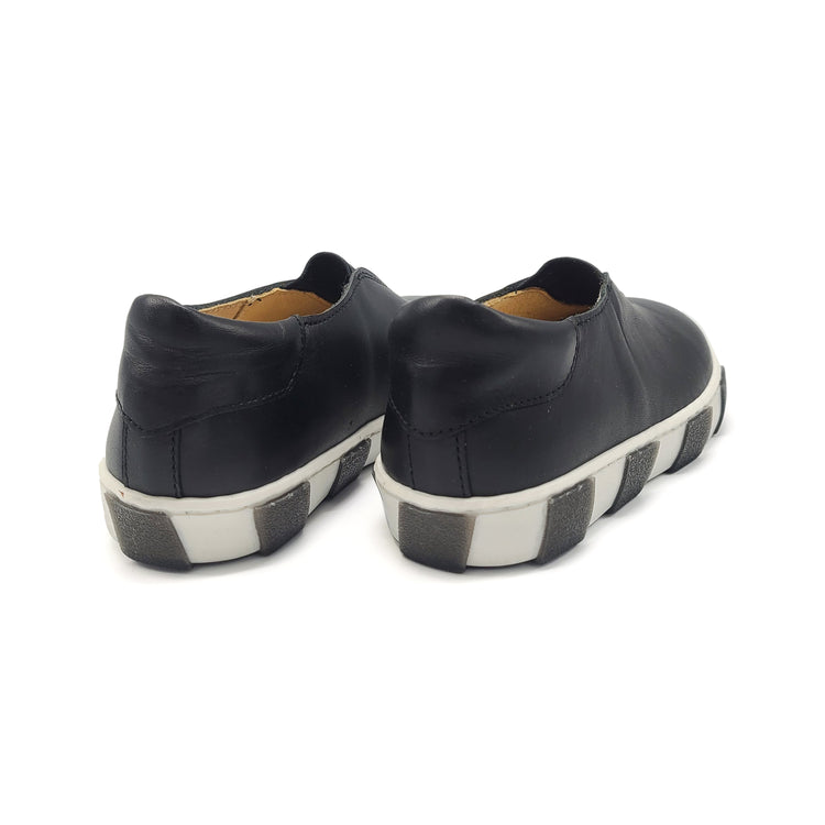 Blublonc Jina Black White Elastic Slip On Sneaker