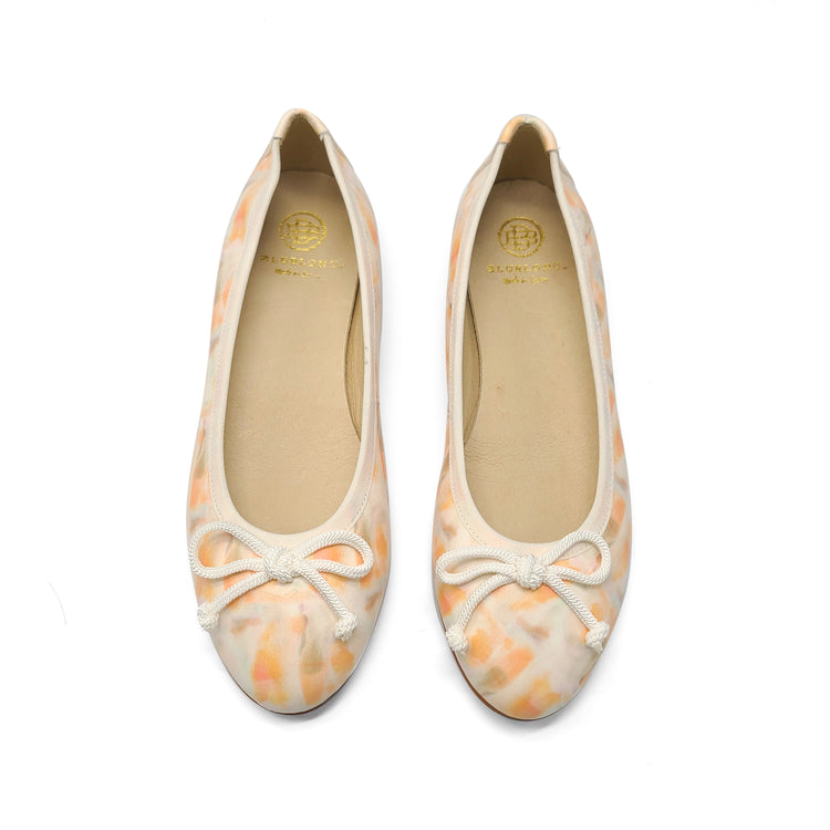 Blublonc Luisa Orange Watercolor Ballet Flat