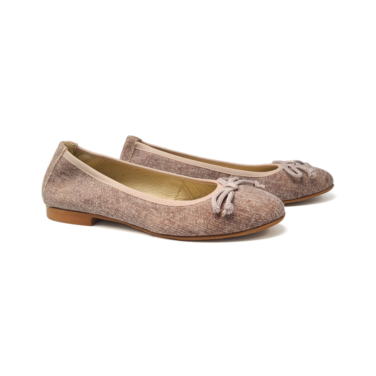 Blublonc Luisa Mauve Linen Ballet Flat