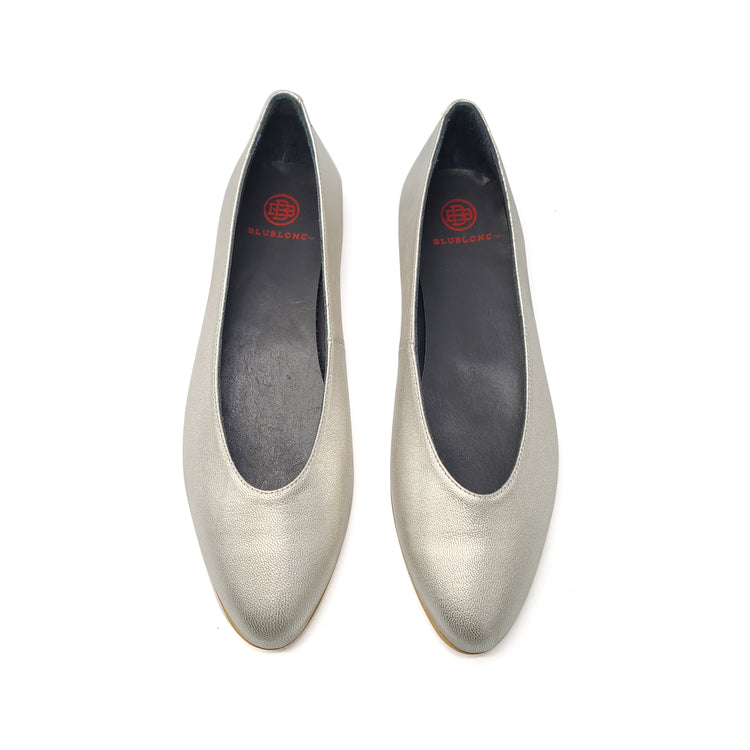 Blublonc Berta Silver Pearl Pointed Ballet Flat