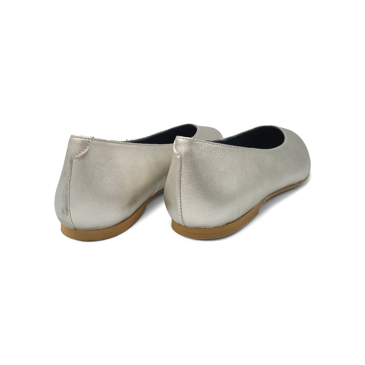 Blublonc Berta Silver Pearl Pointed Ballet Flat