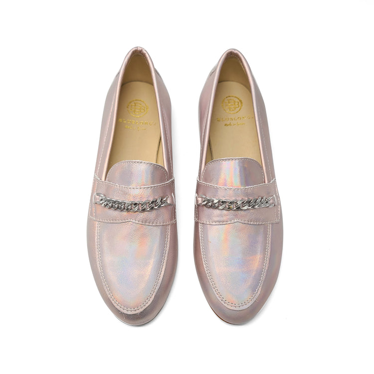 Blublonc Caylee Iridescent Rainbow Chain Loafer