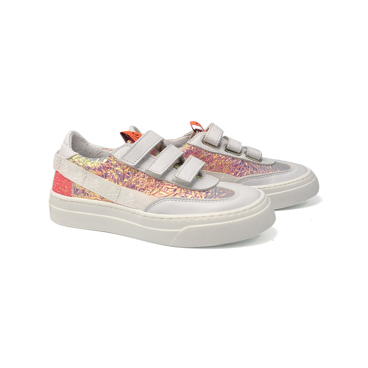 MAA Neon Glitter White Velcro Sneaker C428