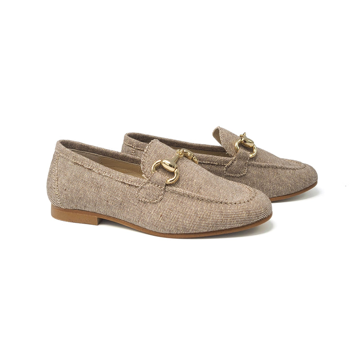 Brunellis Rustic Linen Chain Loafer S-18