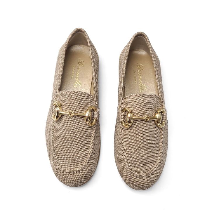 Brunellis Rustic Linen Chain Loafer S-18