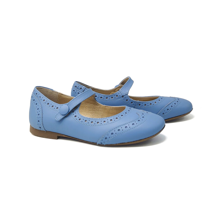 Brunellis Steel Blue Wingtip Mary Jane S24