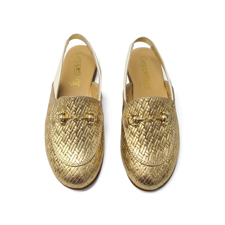 Geppettos Gold Basket Chain Slingback 102080