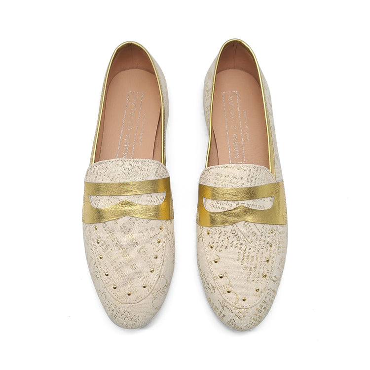 Maria Catalan Gold Letters Slip On 505712