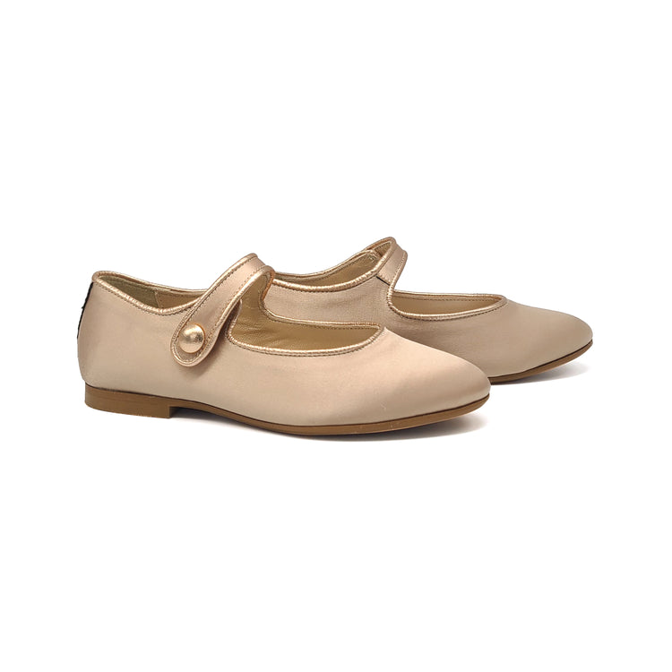 Brunellis Rose Gold Satin Pointed Mary Jane SA4007