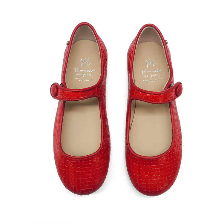 Manuela De Juan Red Basket Patent Mary Jane S2489