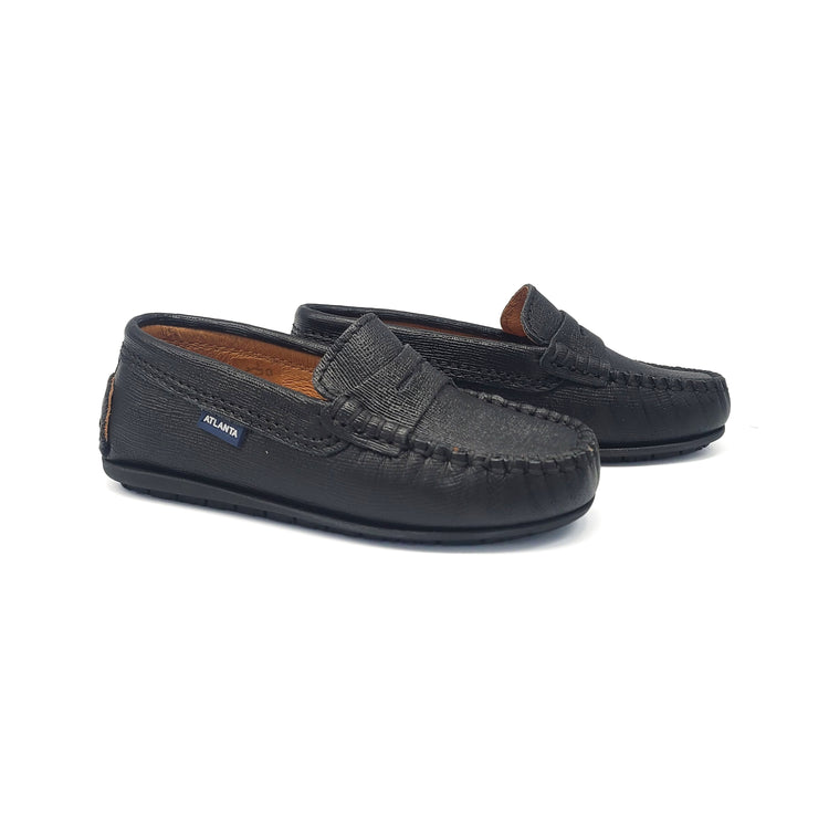 Atlanta Mocassin Black Press Penny Loafer