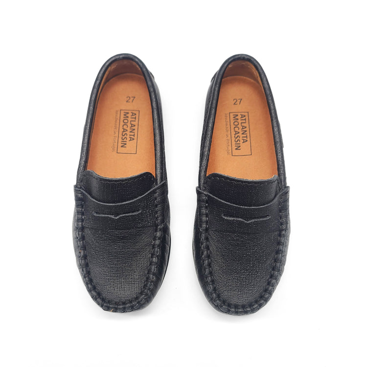 Atlanta Mocassin Black Press Penny Loafer