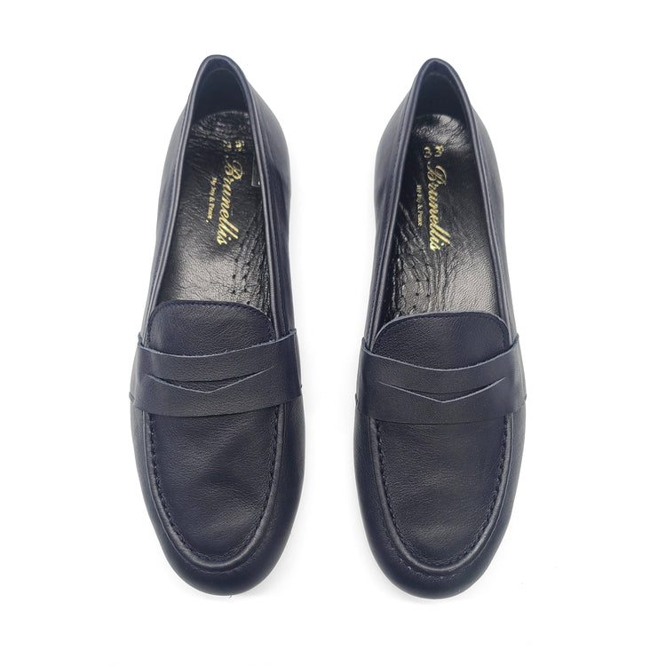 Brunellis Navy Penny Loafer Dress Shoe U1245