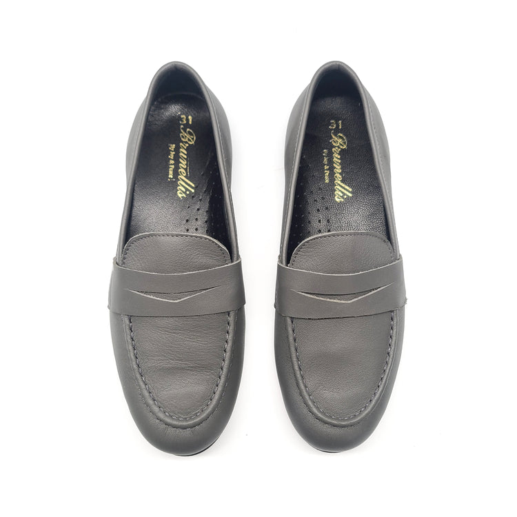 Brunellis Grey Penny Loafer Dress Shoe U1245