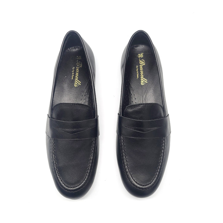 Brunellis Black Penny Loafer Dress Shoe U1245