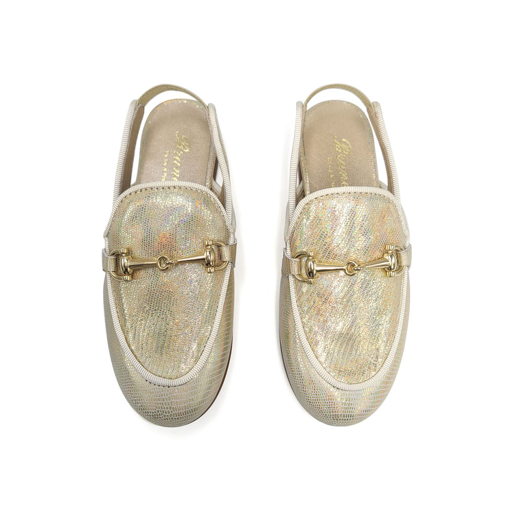 Brunellis Gold Halo Chain Slingback