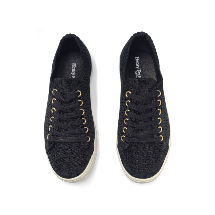 Henry Ferrera Manas Black Lace Sock Sneaker