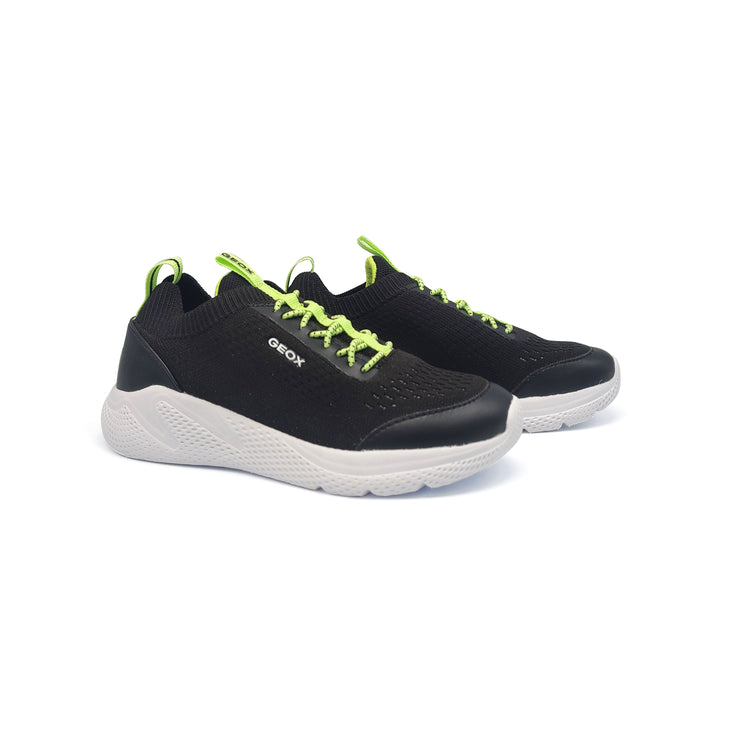 Geox Black & Green Mesh Sock Sneaker J25GBA