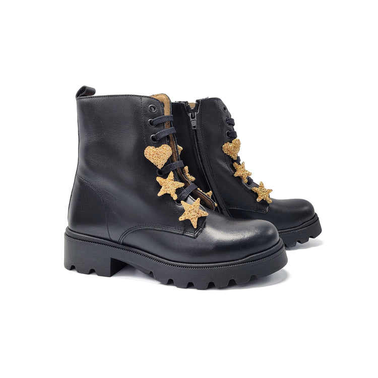 Confetti Black Gold Charm Boot 3540