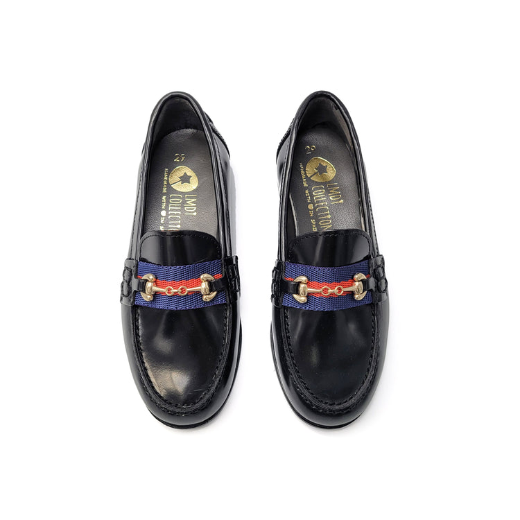 LMDI Black Ribbon Chain Loafer 102126